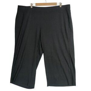 Loft Black‎ Wide Leg Cropped Pull On Pants Plus Size 22